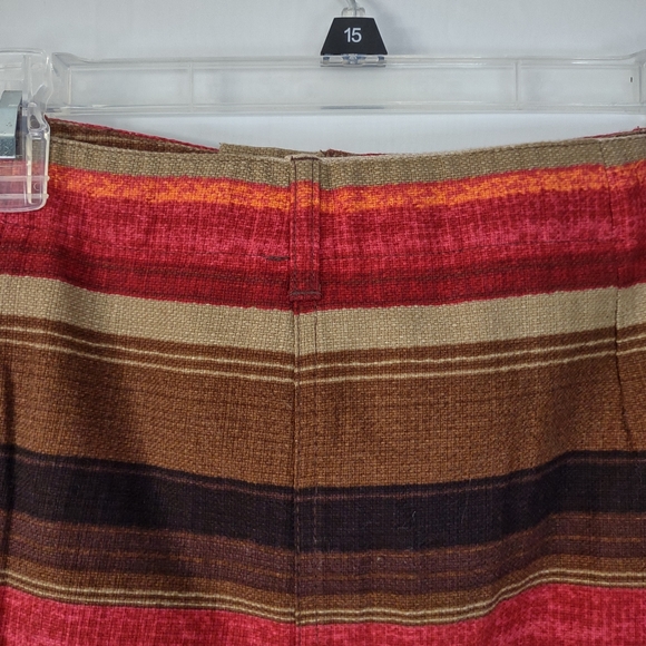 OLD NAVY BASKET WEAVE RED STRIPED MINI SKIRT SIZE 10 TWO POCKETS ZIPPER CLOSURE - Picture 6 of 10